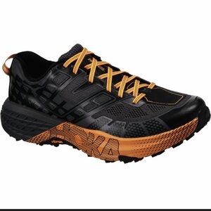 Hoka Men's Black and Orange Athletic Shoes